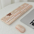 Skywalker wireless honeycomb keyboard and mouse set in lavender with USB receiver
