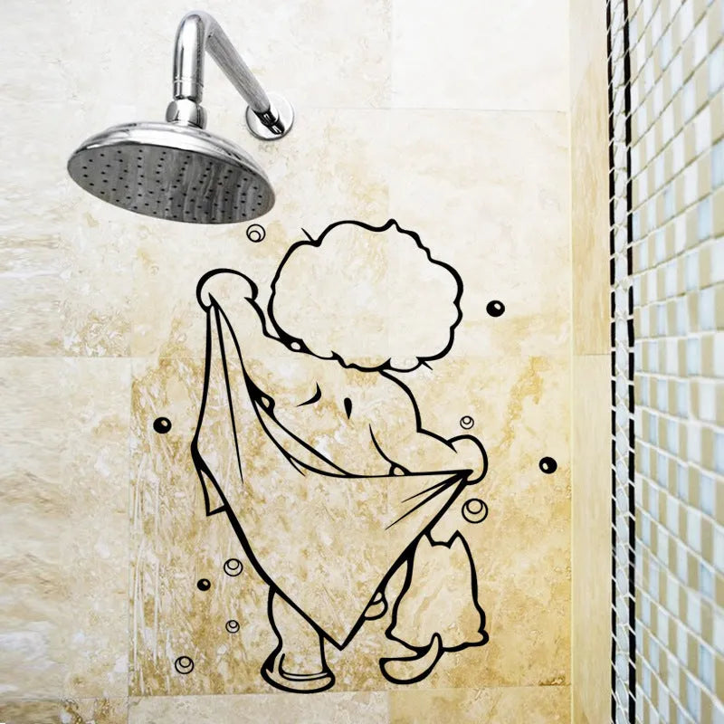 Baby shower carved bathroom wall sticker PVC self-adhesive decal 26cm by 43cm photo colour