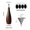 Ceramic kitchen oil pot with funnel and oil brush in black, coffee, or white.