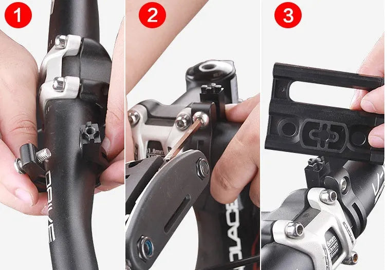 Aluminium alloy bicycle mobile phone holder in black with 50cm width for navigation mounting