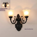 European and American wall lamp with zinc alloy body and glass shade in bronze finish for corridor use