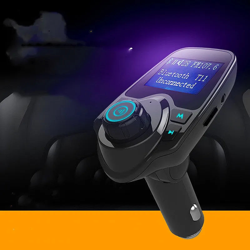 Black G7 car Bluetooth hands-free adapter with FM transmitter, USB port and memory card slot.