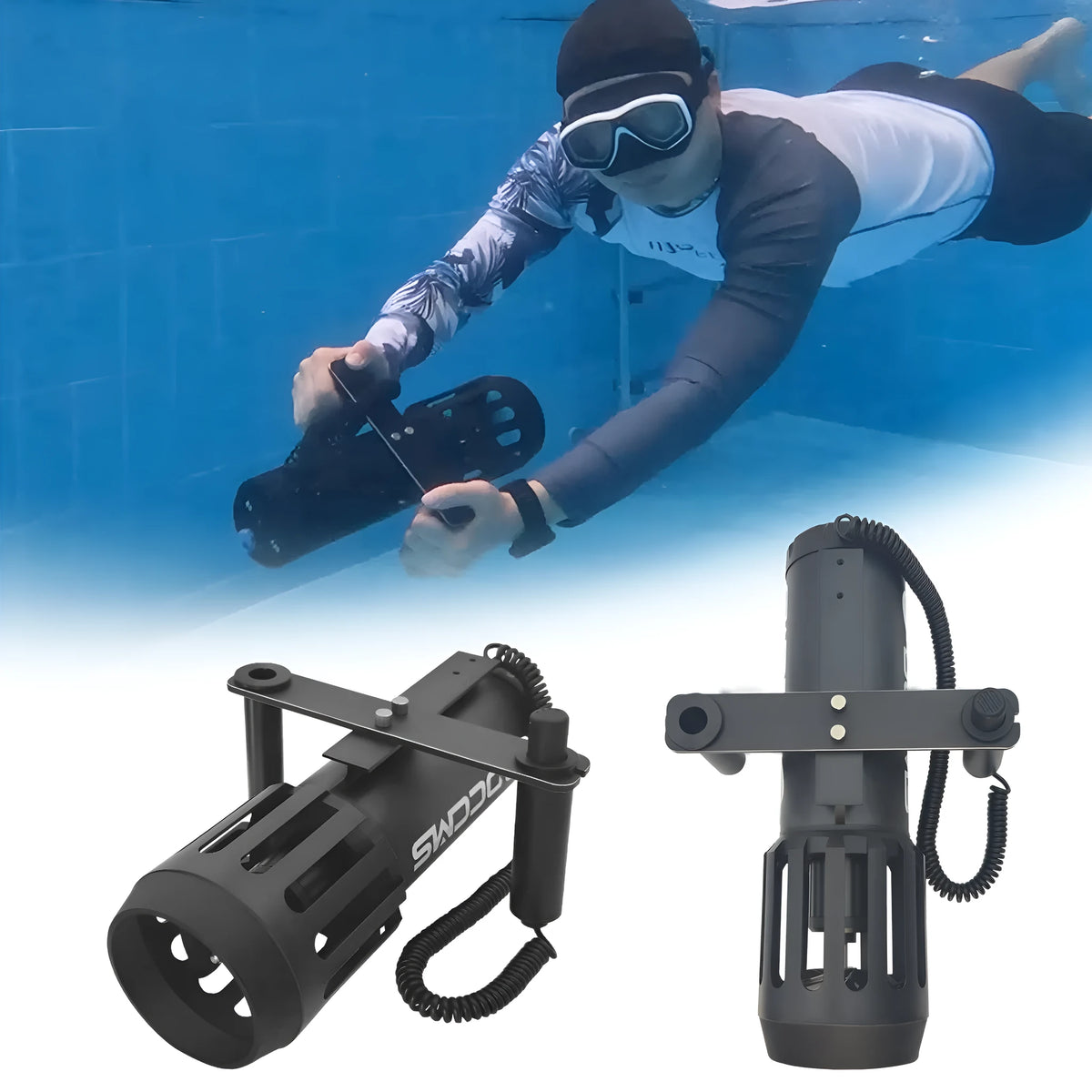 Outdoor snorkeling scuba submersible motor for paddle board propulsion universal size