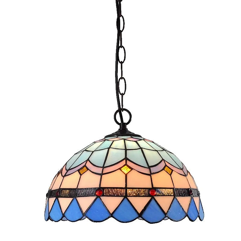 European retro baroque chandelier with coloured glaze finish and abstract styling, hanging ornament light fixture