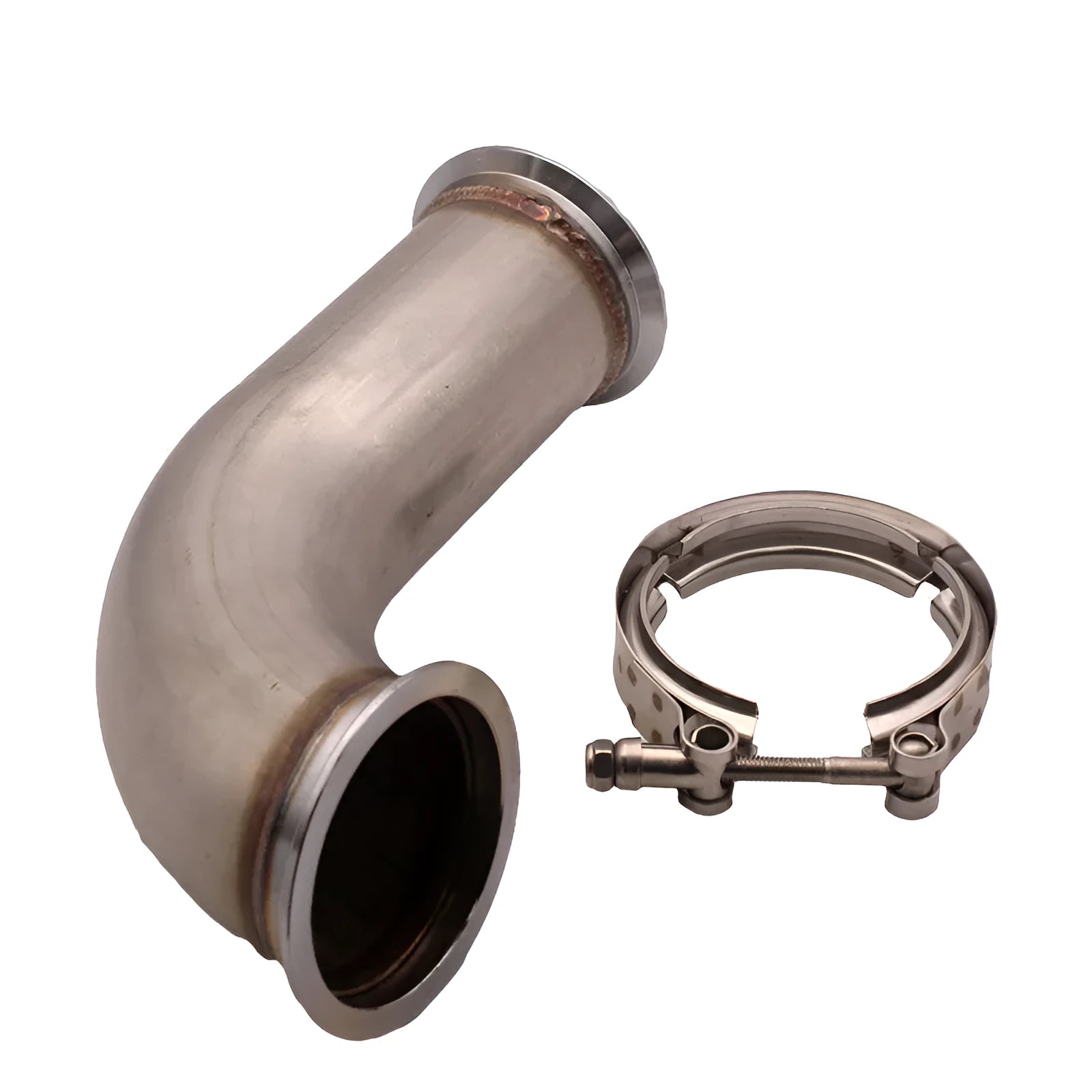Stainless steel V-clamp short pipe foot downpipe for general models.