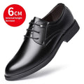 Men's black cowhide leather round toe shoes with non-slip outsole, flat style