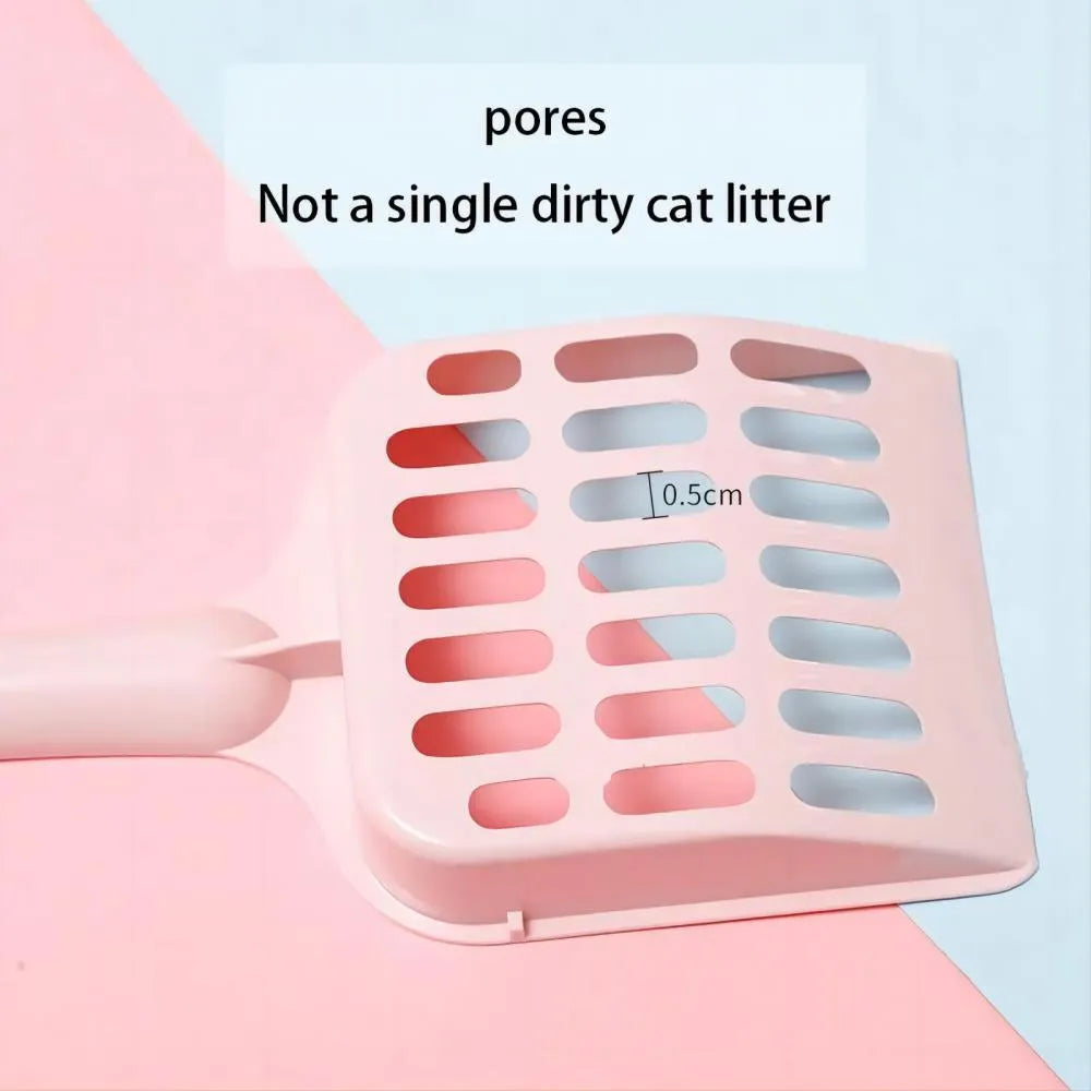 Plastic cat litter scoop in blue colour showing measurements of 20cm length and 9cm width