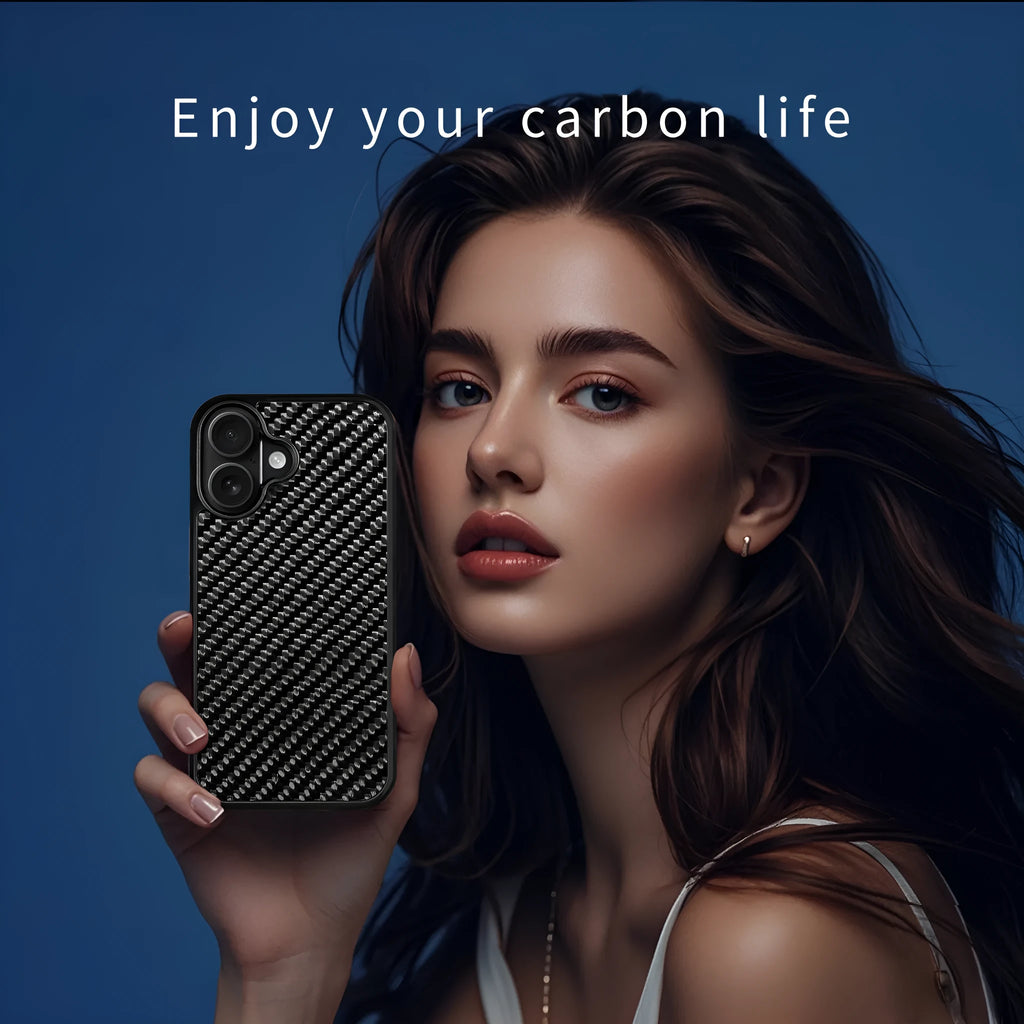 17 Series Twill Black mobile phone case for iPhone models, angled view showing textured finish