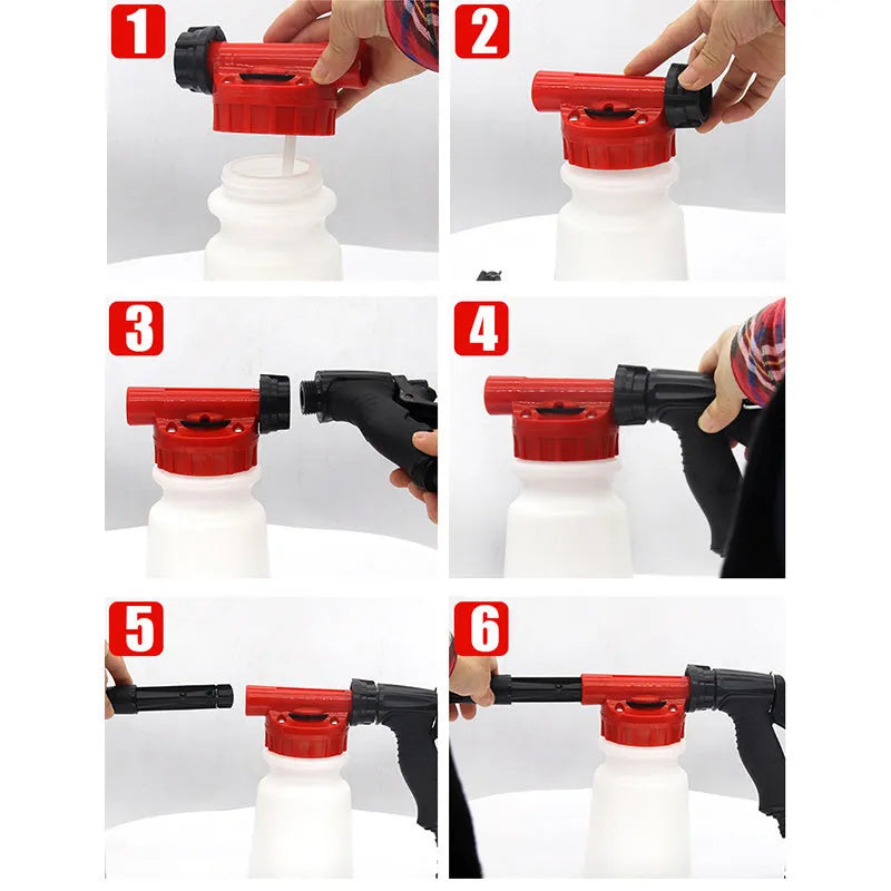 Foam pot high pressure water gun for garden use with ABS and TPR construction