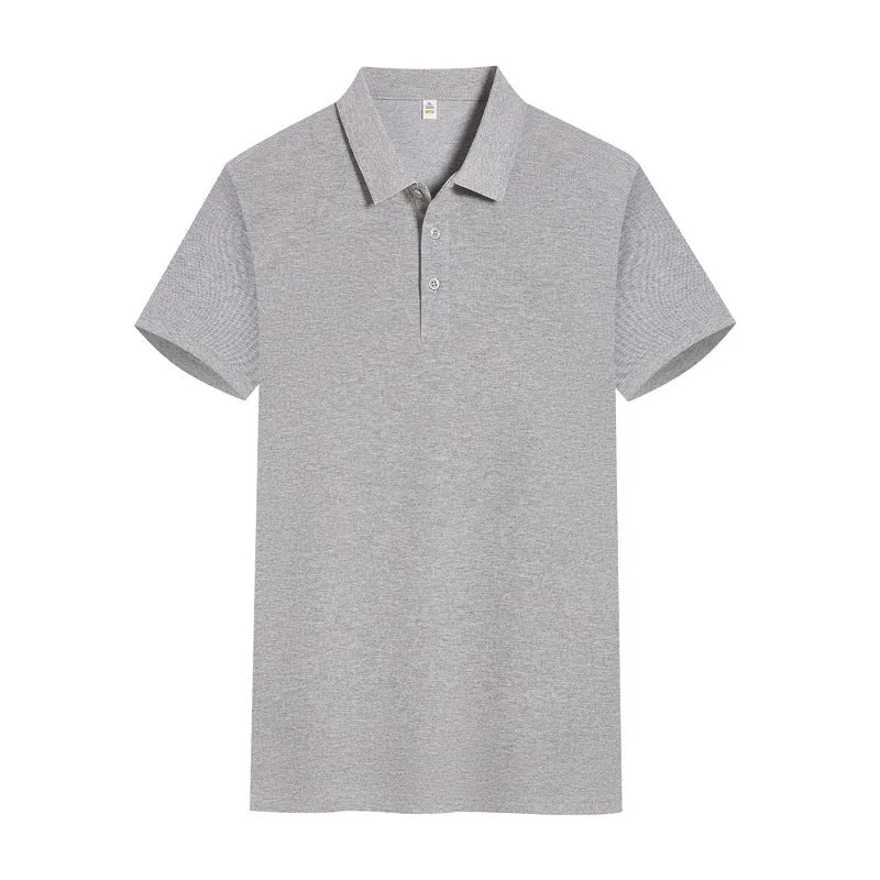 Solid colour cotton blend polo shirt overalls with short sleeves and slit detail, available in multiple colours and sizes