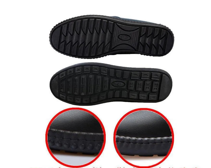 New Strap Man Casual Shoes PU Upper Rubber Outsole Black Brown Solid Spring Autumn
