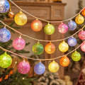 Electroplating ball coloured light string for Christmas tree decoration with 5cm pendants and plastic ball