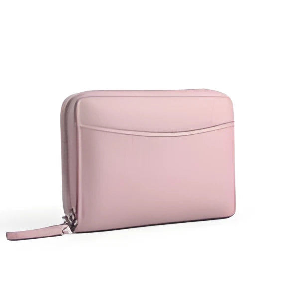 First layer cowhide genuine leather coin purse with multiple compartments and sewing line detailing