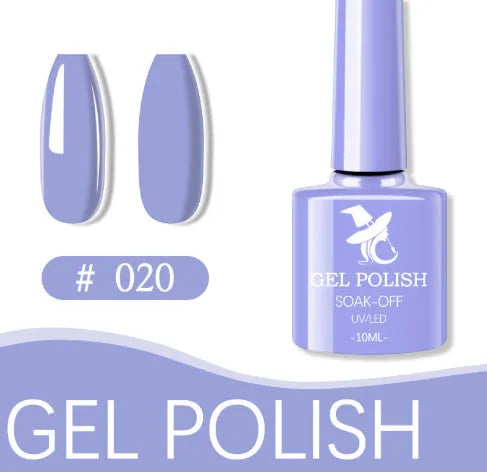 48 colour UV phototherapy plastic gel nail polish set with 7ml bottles in various finishes including glitter and nude shades