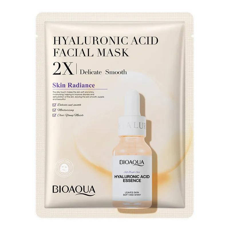 Single 30g collagen and hyaluronic acid facial sheet mask on packaging, with Centella, Vitamin C, Collagen variant options.