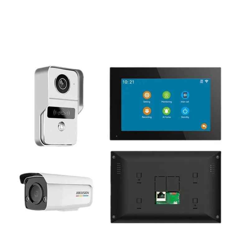 1080P video intercom doorbell system with outdoor camera unit and indoor display monitor