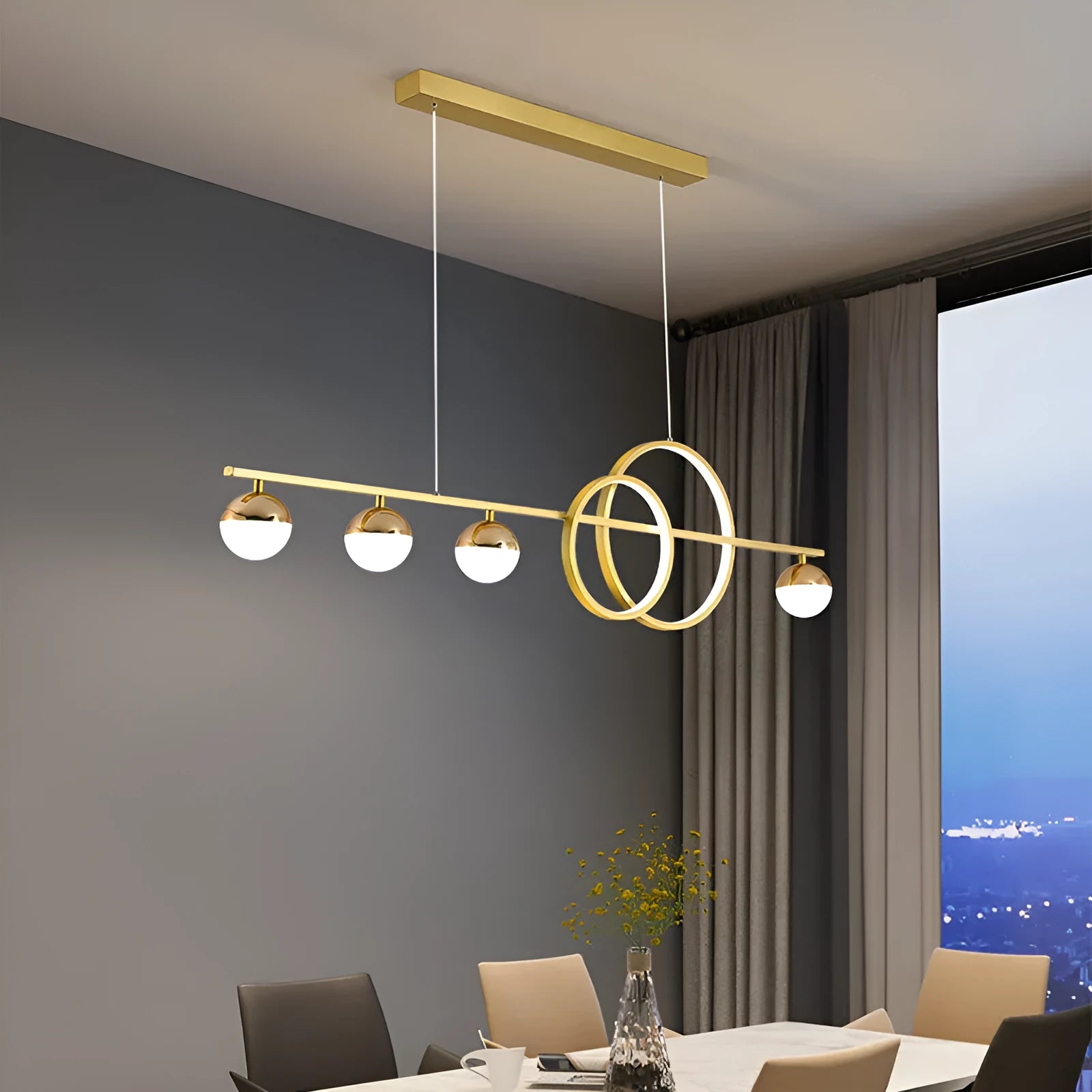 Modern rectangular aluminium ceiling light in black or gold with remote control on a white background.