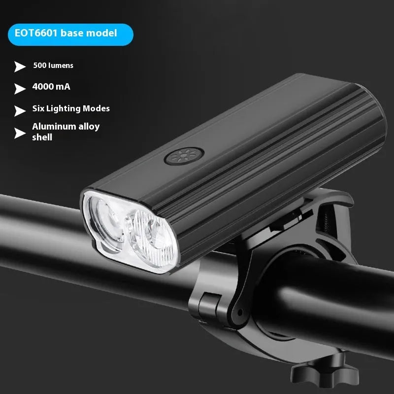 L2*2 bicycle headlight with aluminium alloy housing and USB Type-C charging port