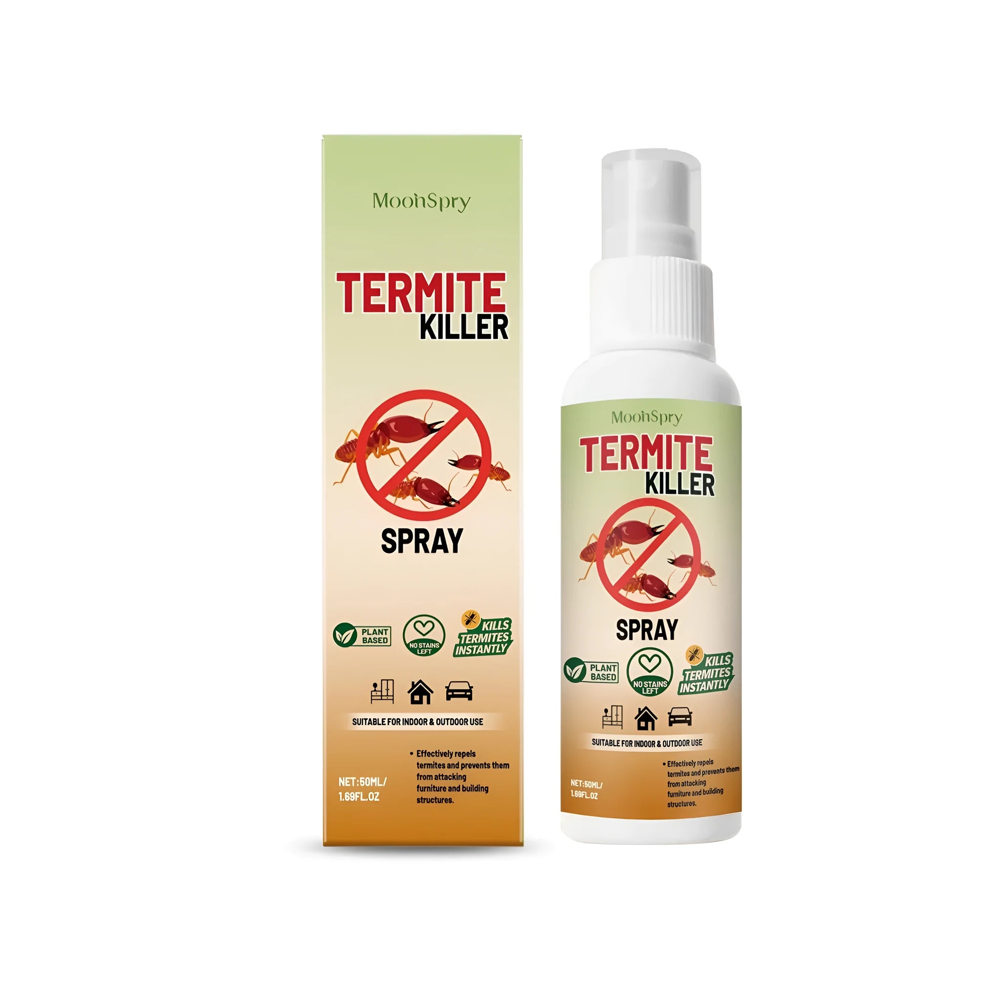 50ml bottle of termite killer insecticide spray with sprayer nozzle