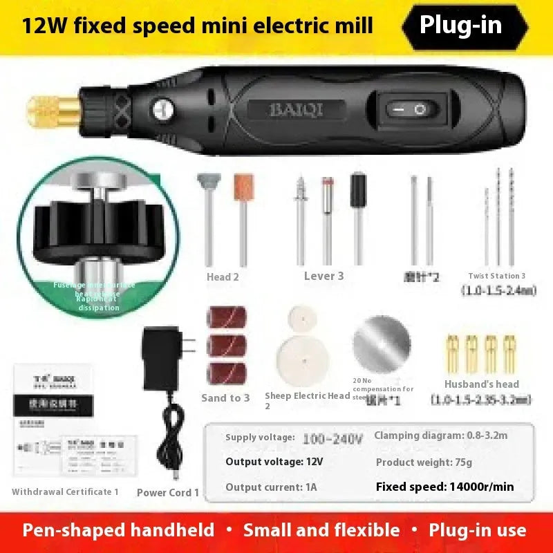 Small handheld 12W right angle electric grinder for weld seam polishing with included drill