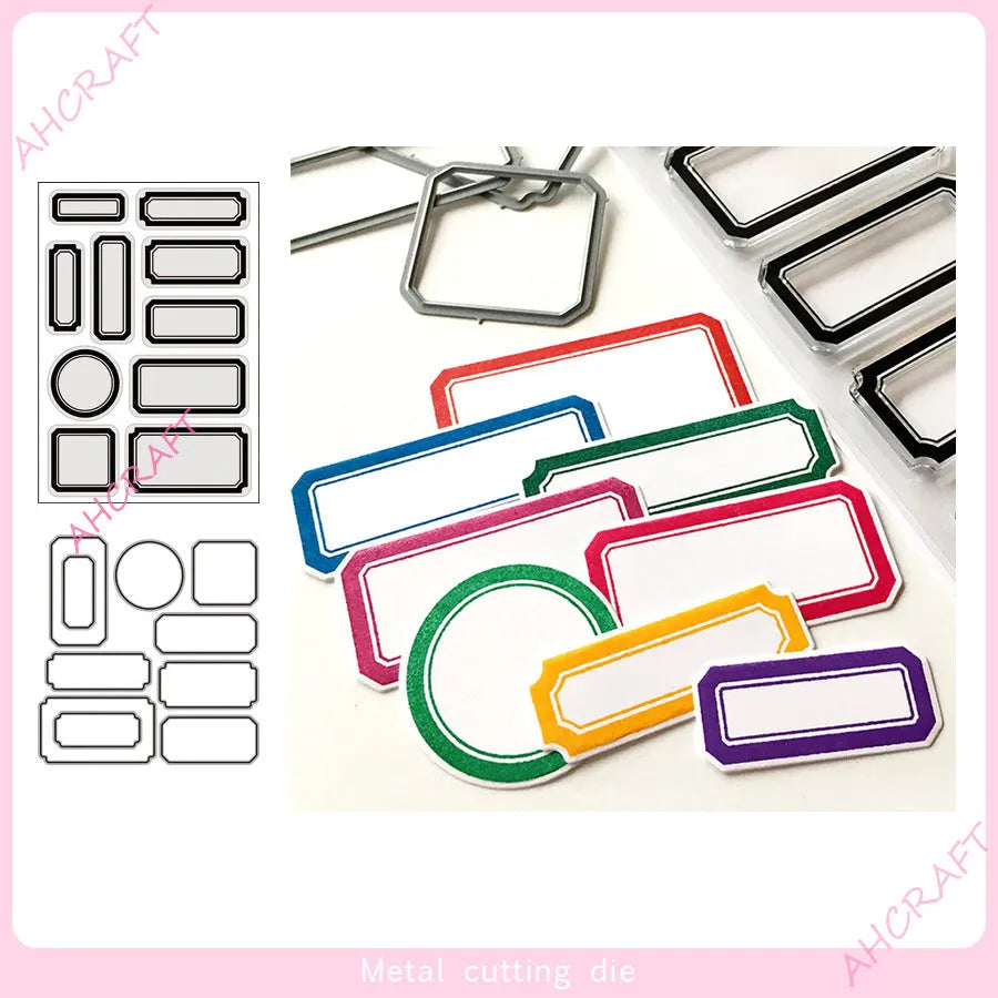 Contour label silicone transparent stamp with metal base and European geometric pattern in colour LG24-7108