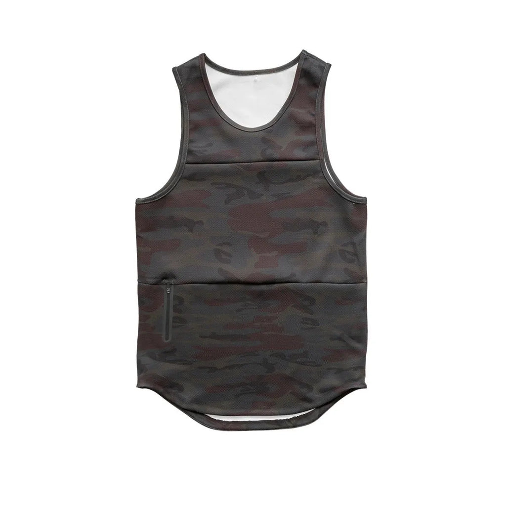Mens summer quick dry cotton blended sports vest in black light board colour