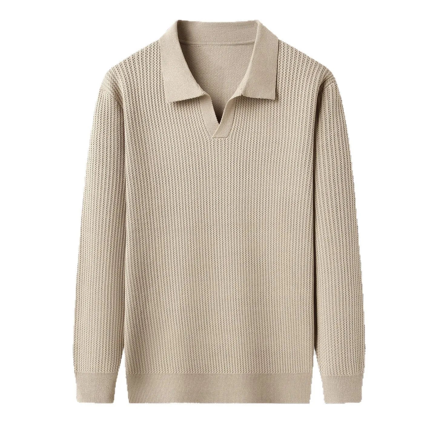 Men's loose pullover sweater in green, black, camel, or brown colours for autumn casual wear