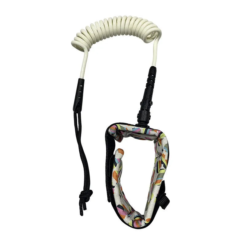 A high-strength, elastic pulp rope for handholding and securing a surfboard.