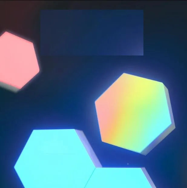 Smart home quantum lamp with app voice control, colourful LED blocks, and UK plug for indoor use
