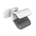 Black universal car phone holder with 360-degree rotating head mounted on a car air vent, holding a mobile phone.