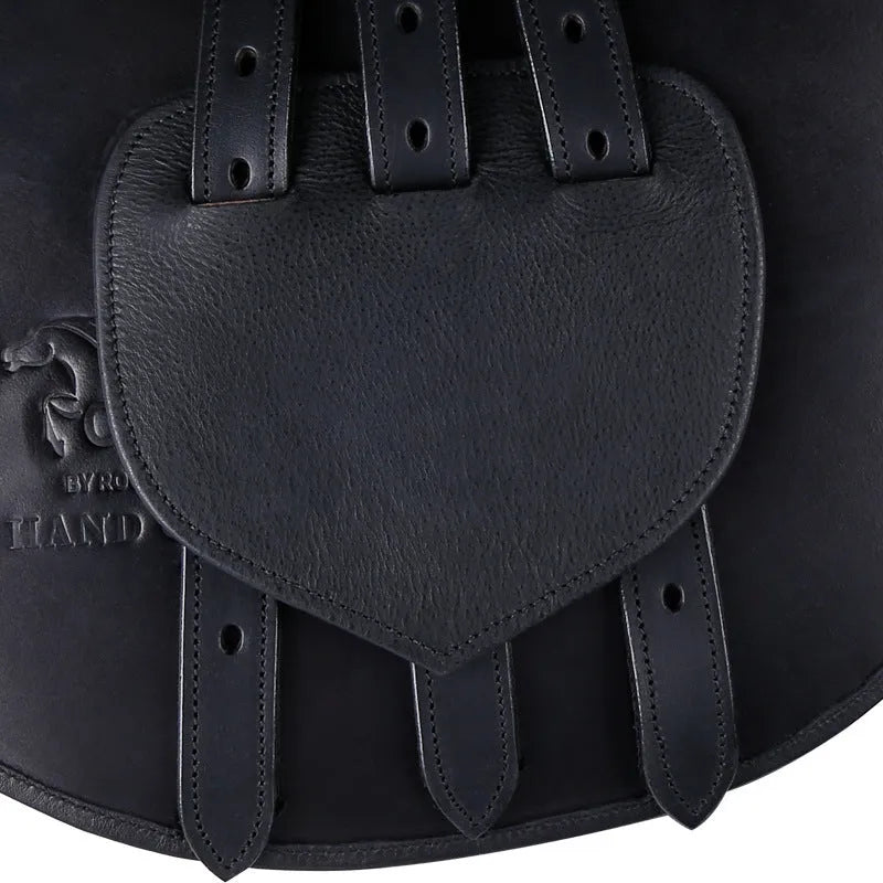 Cowhide equestrian saddle 17 inch black saddle for obstacle riding and general use