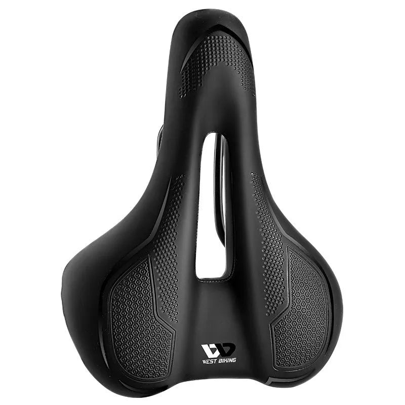 Bicycle saddle cushion with high elastic sponge foam in black and colourful sporty casual designs