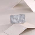 Starry River wedding ring set with moissanite stone in S925 silver with platinum plating, gift box packaging