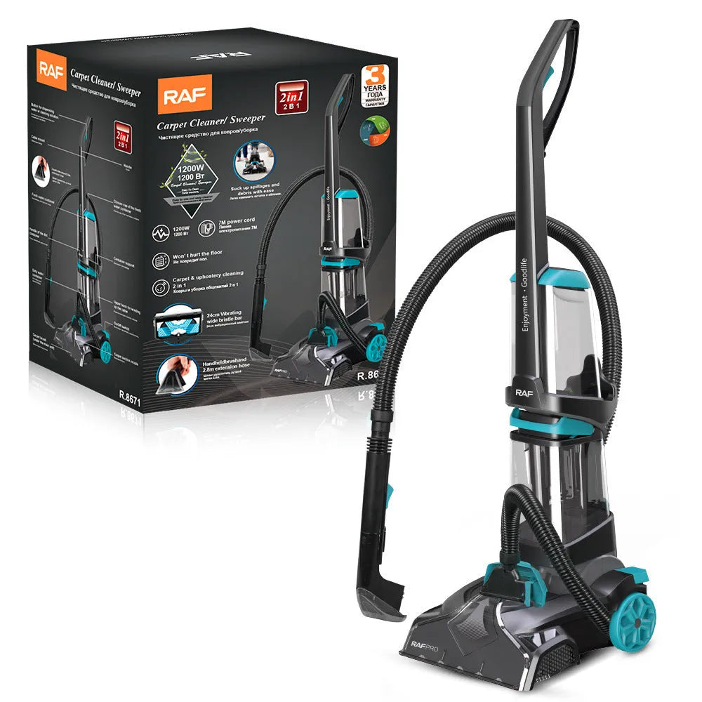Two-in-one mechanical floor sweeper with mopping and washing functions in R8671 colour