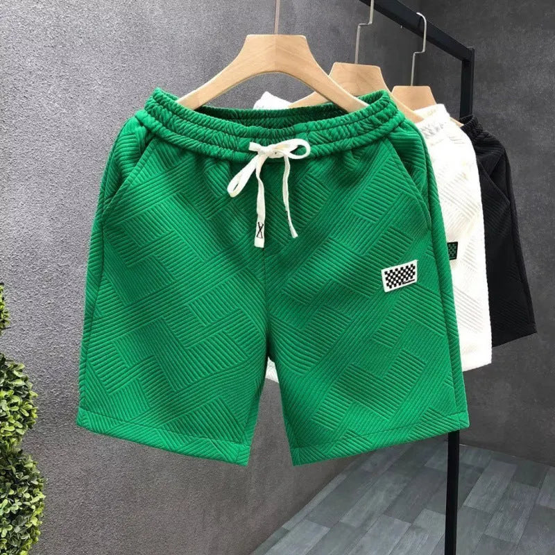 Micro-elastic casual sport shorts in solid colours with American style cut