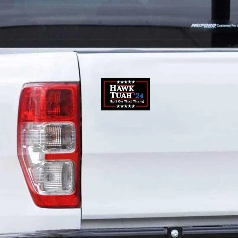 Spoof car funny election stickers black and white coated paper 20x13cm geometry modern style