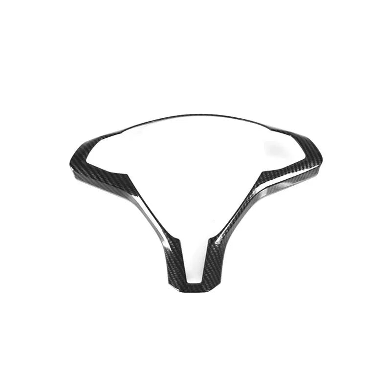 Black carbon fibre ABS plastic steering wheel decorative trim for Tesla Model S.