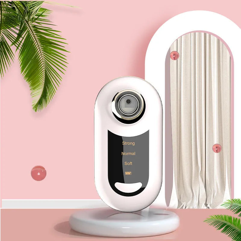 Beauty salon equipment pore vacuum electric blackhead suction device with three gear strength settings in green, pink, red, and white ABS plating shell