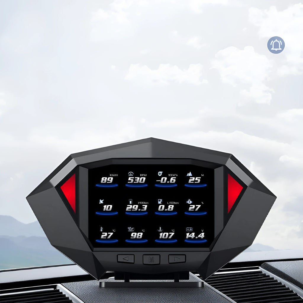 P1 black vehicle head-up display with HD LCD screen and OBD cable