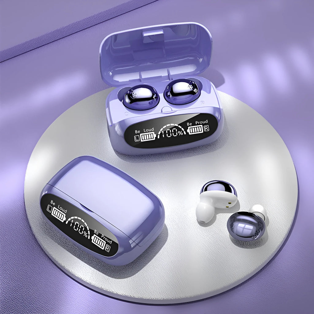 Low-latency Bluetooth headset in-ear gaming earbuds purple touch control