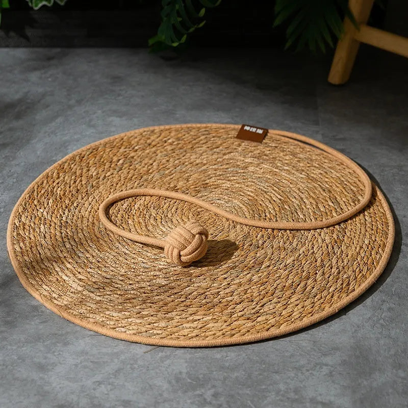 Round papyrus cat scratching pad in winter brown ball or winter coconut mat, 40cm 50cm 60cm sizes