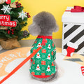 Green and red polyester pet Christmas tree sweater hoodie in sizes S to XXL for dogs and cats