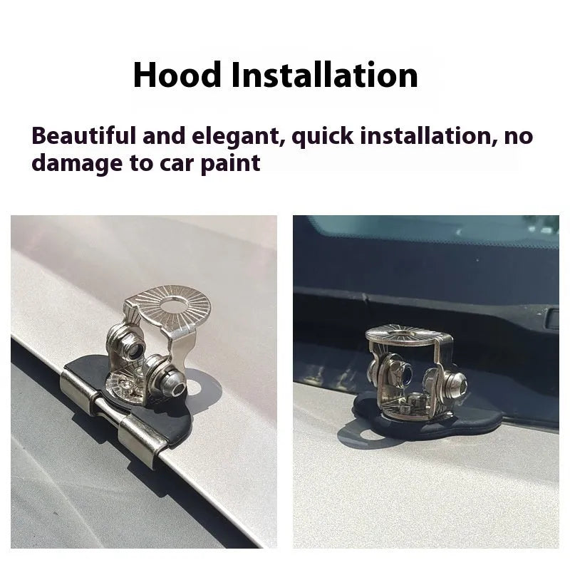 Car hood universal bracket stainless steel rubber clip for LED strip light and tube holder black