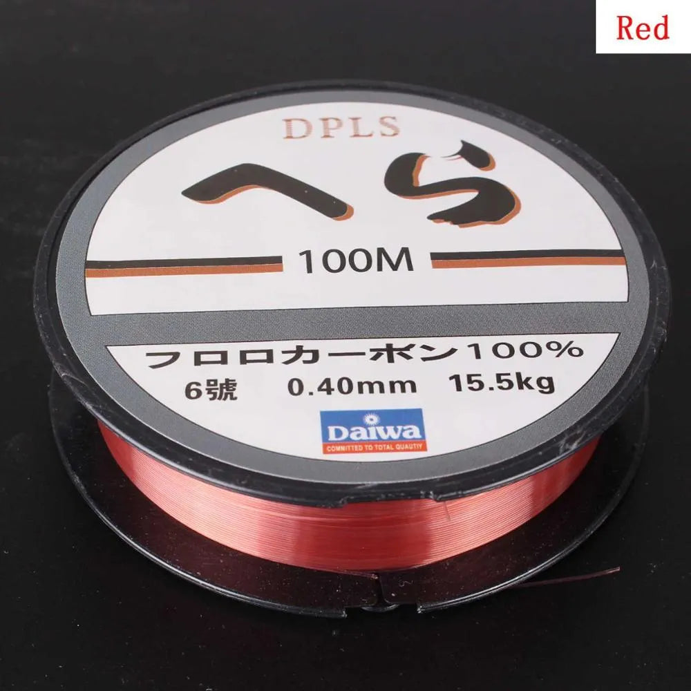 Transparent wine red nylon fishing line on spool, 100 metres, German woven for strength