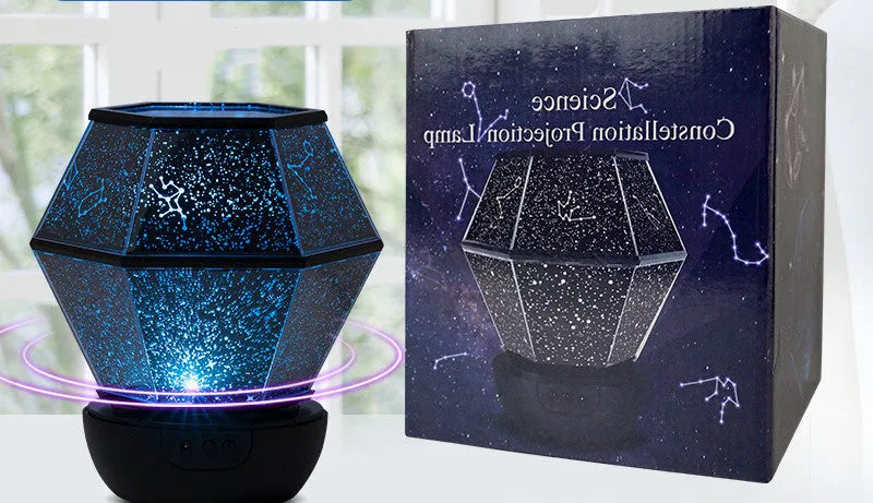 Children's rotating stars night light with LED illumination in 3 colour options