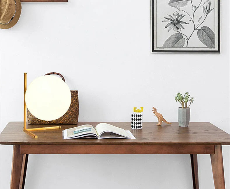 Glass shade LED floor lamp showing three colour temperature options and available in three different sizes.