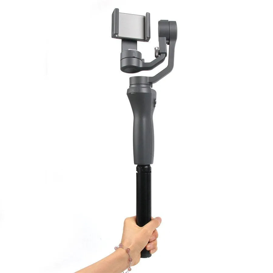 Black aluminium alloy mobile phone tripod handheld stabiliser compatible with Apple iPhone photography