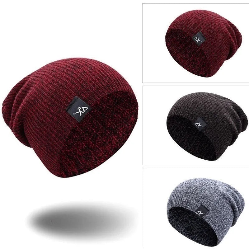 Unisex acrylic knit beanie in multiple colours with stretch fit for winter outdoor use