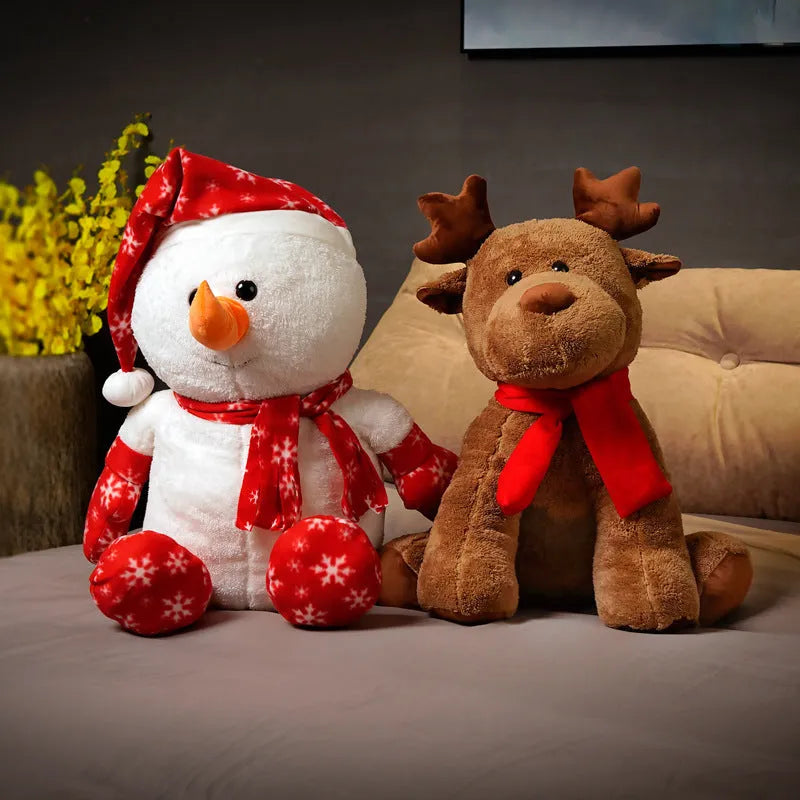 Super soft short plush snowman ragdoll doll with PP cotton filling, available in 25cm, 35cm, and 65cm sizes