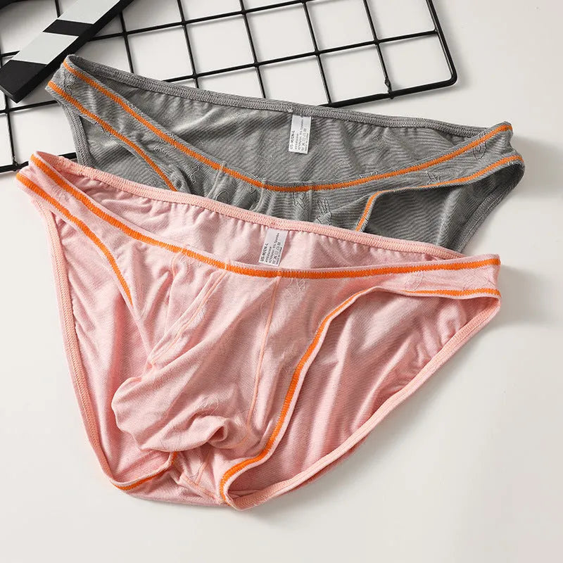 Men's ice silk butt-lift underwear in modal fabric showing colour options and contour design